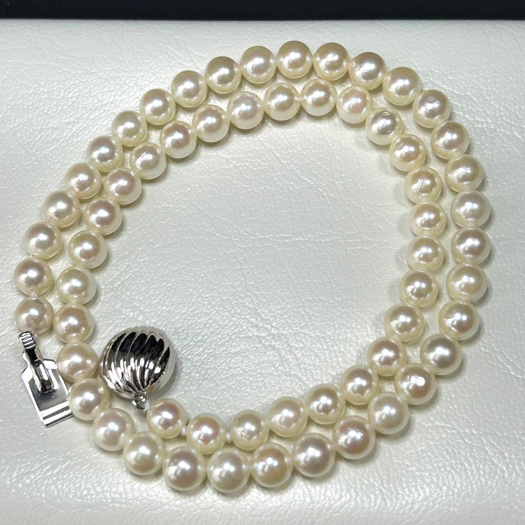 美品 アコヤ真珠 ネックレス 本真珠 パール silver 6mm〜7mm