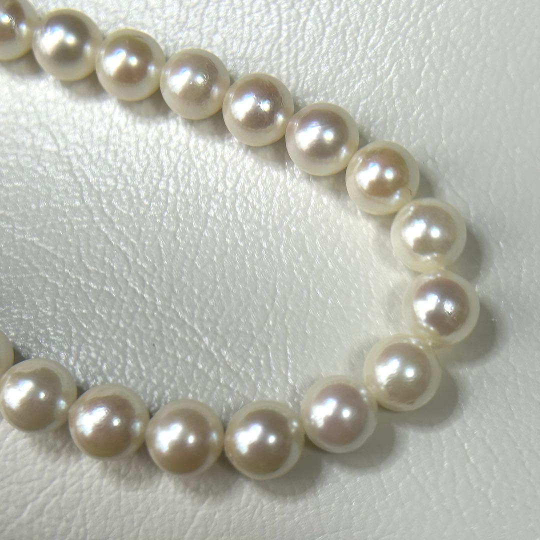 美品 アコヤ真珠 ネックレス 本真珠 パール silver 6mm〜7mm