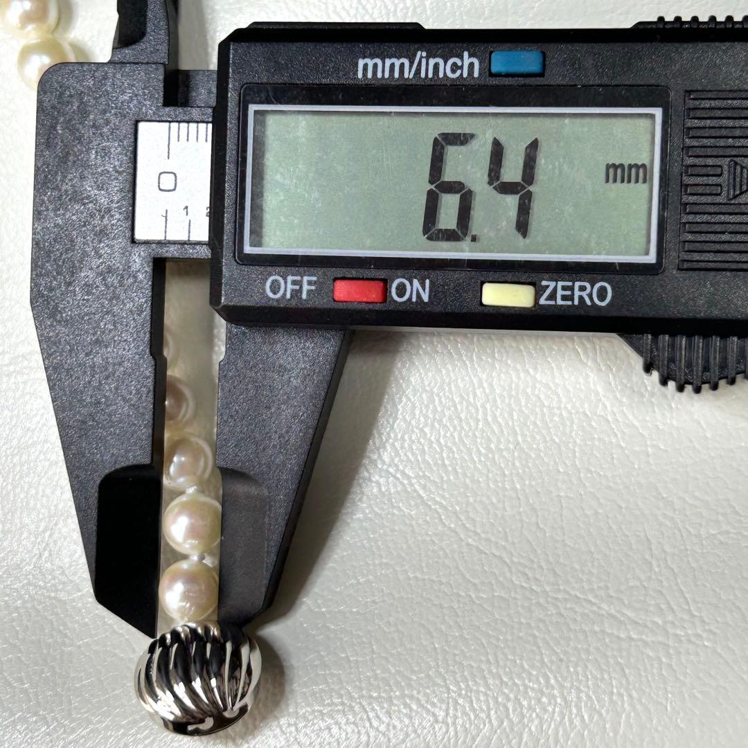 美品 アコヤ真珠 ネックレス 本真珠 パール silver 6mm〜7mm