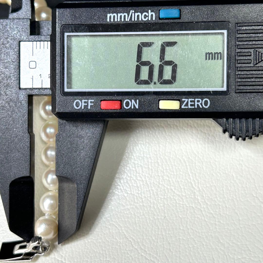 美品 アコヤ真珠 ネックレス 本真珠 パール silver 6mm〜7mm