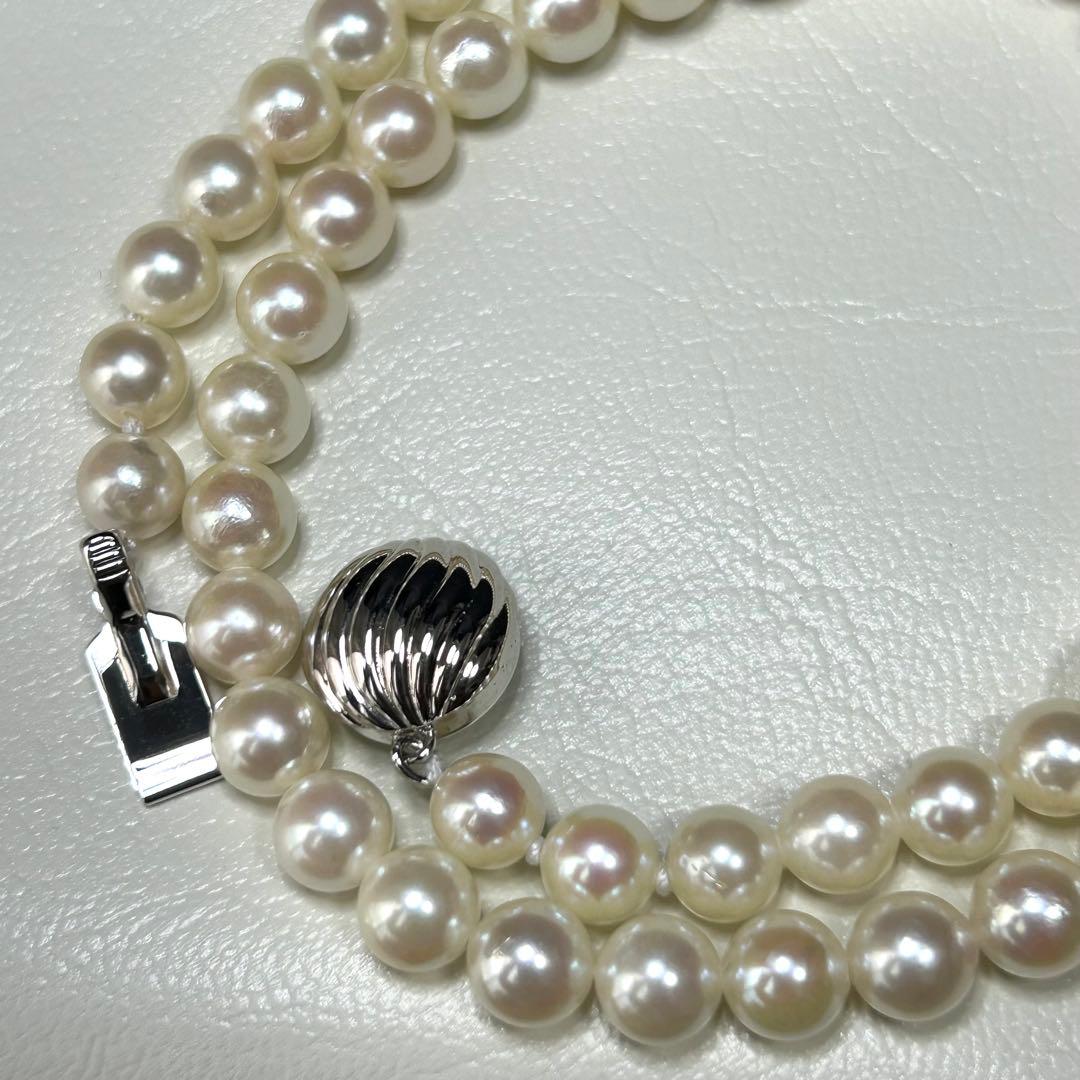 美品 アコヤ真珠 ネックレス 本真珠 パール silver 6mm〜7mm