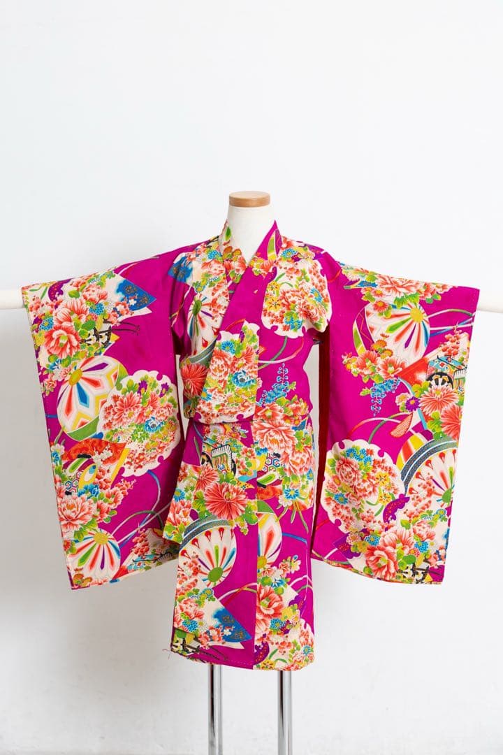 アンティーク着物　3歳七五三　子供着物　被布セット