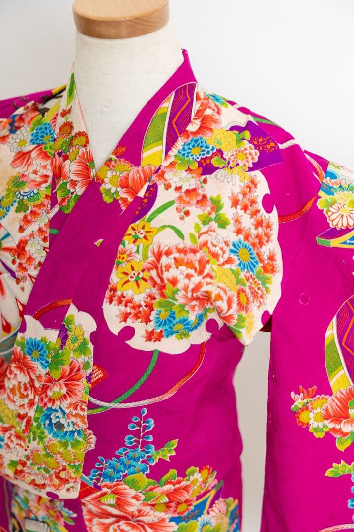 アンティーク着物　3歳七五三　子供着物　被布セット