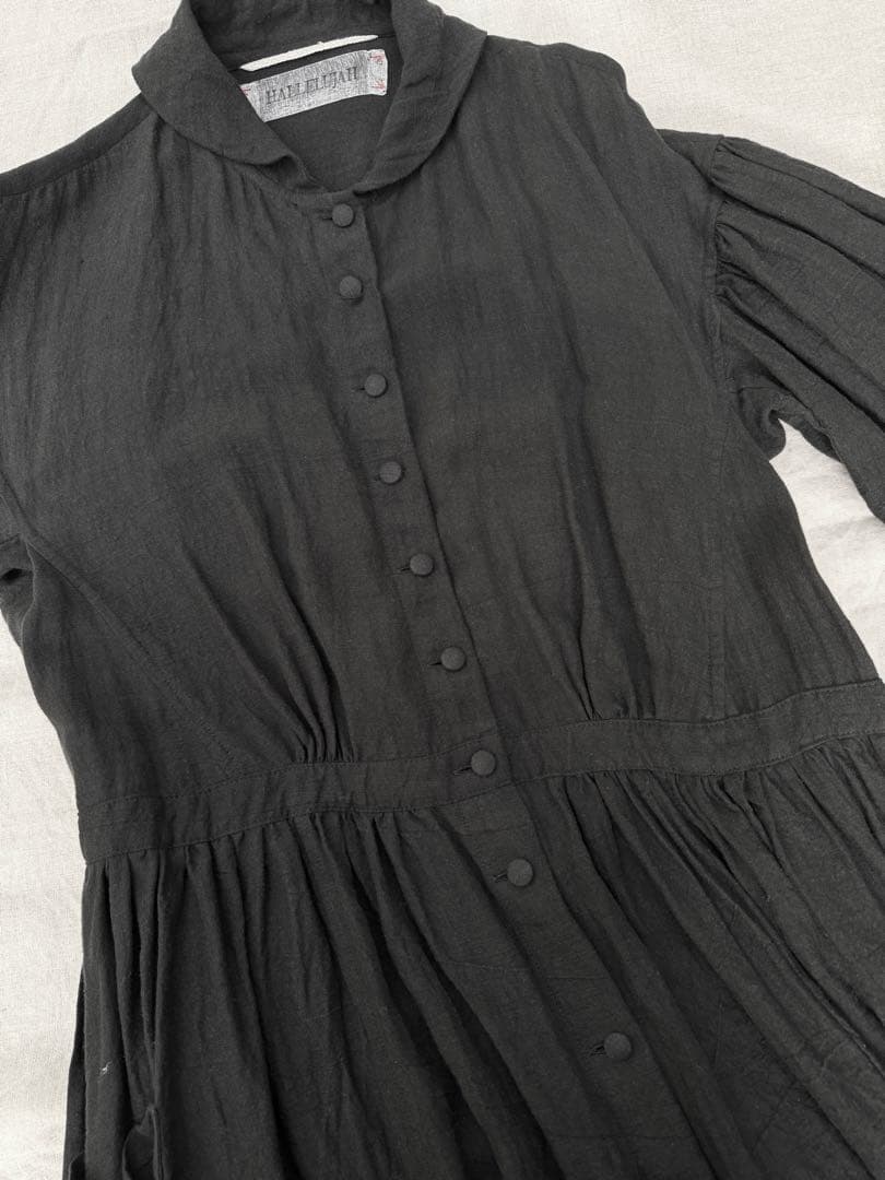 HALLELUJAH ハレルヤ リネン ロングワンピース 黒 38 美品