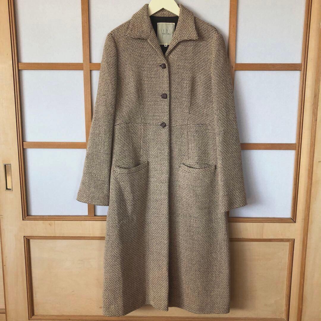 美品　シビラ　レディース　ウール　ロング　コート　アウター　ベージュ　黒　M