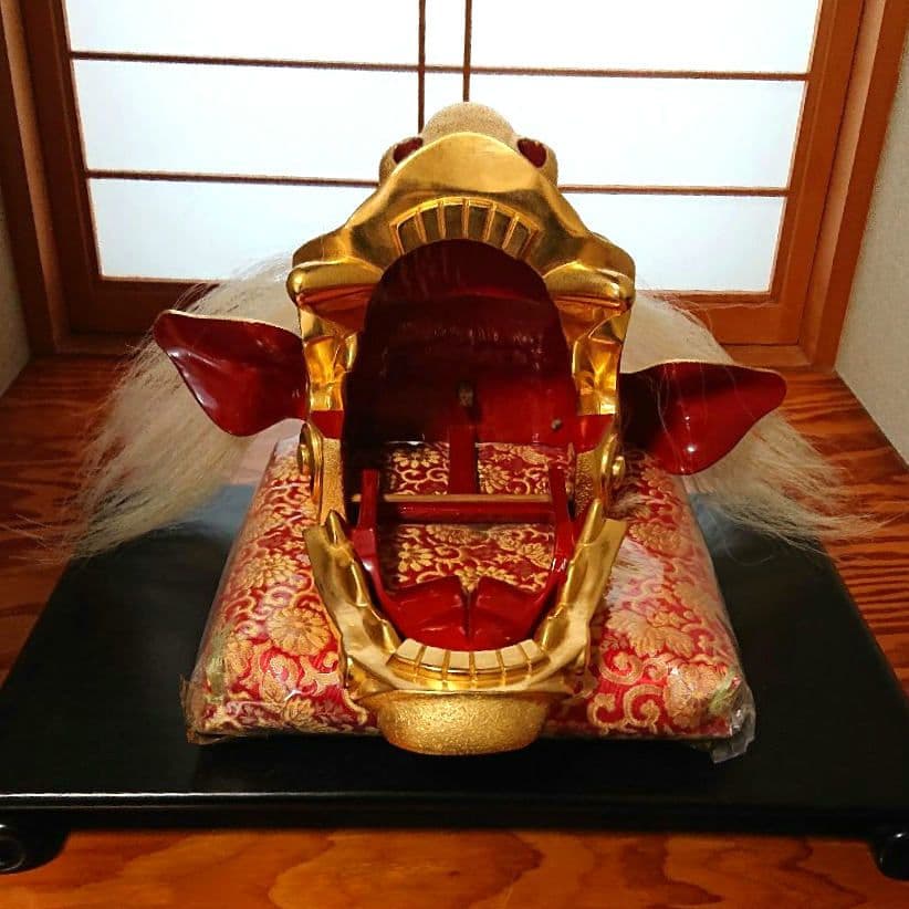 獅子頭 金箔 富山県井波彫刻