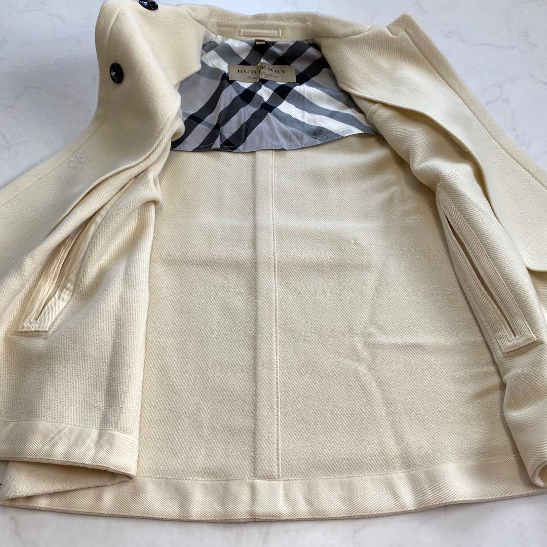 希少★BURBERRYロンドン ポンチョ ケープコート カシミヤ混 XL相当