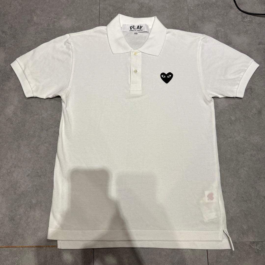 極美品 プレイコムデギャルソン　黒ハートポロシャツ　Mサイズ　日本正規店購入