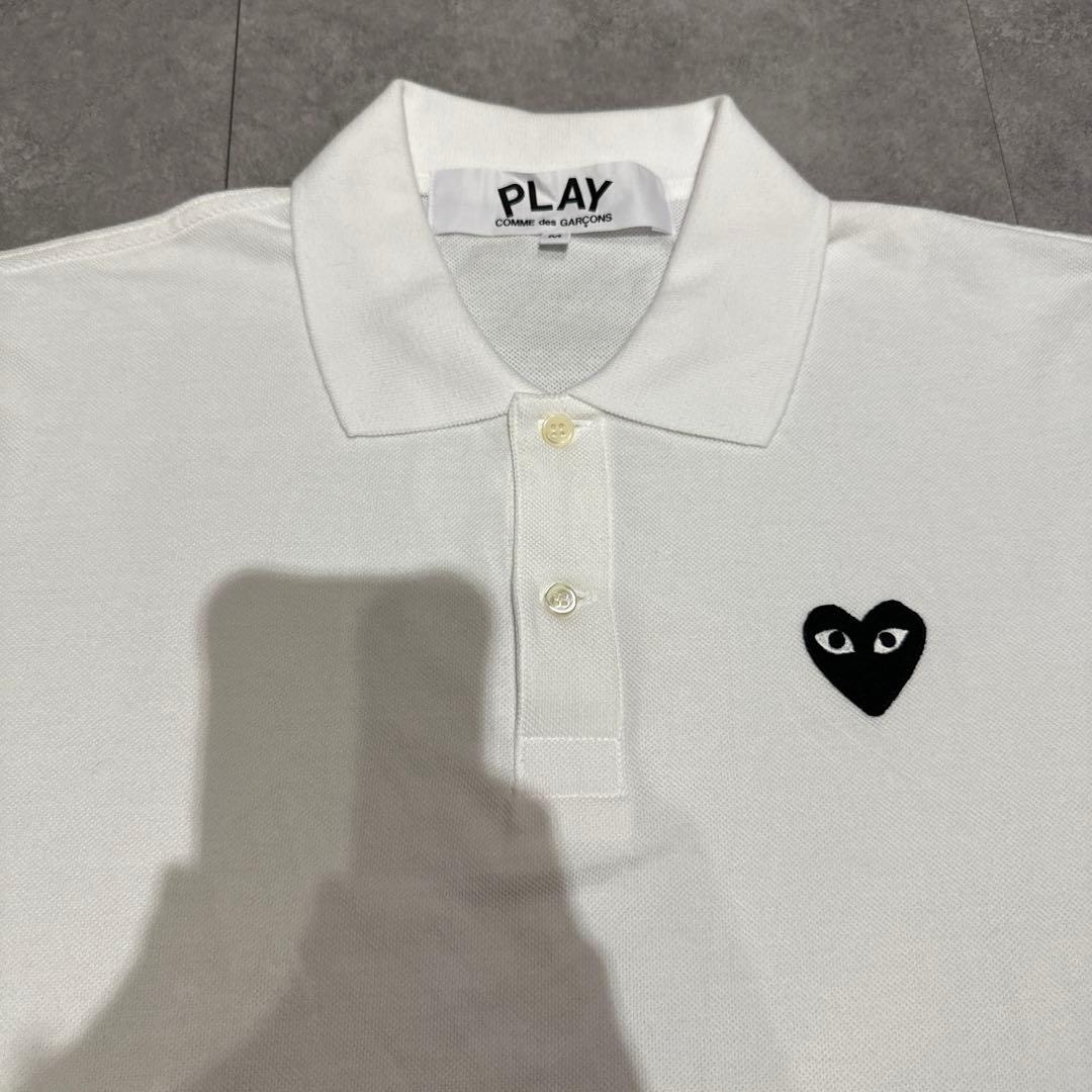 極美品 プレイコムデギャルソン　黒ハートポロシャツ　Mサイズ　日本正規店購入