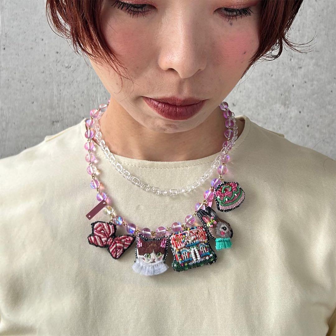 tamao world ビーズ　刺繍ネックレス H.P.FRANCE