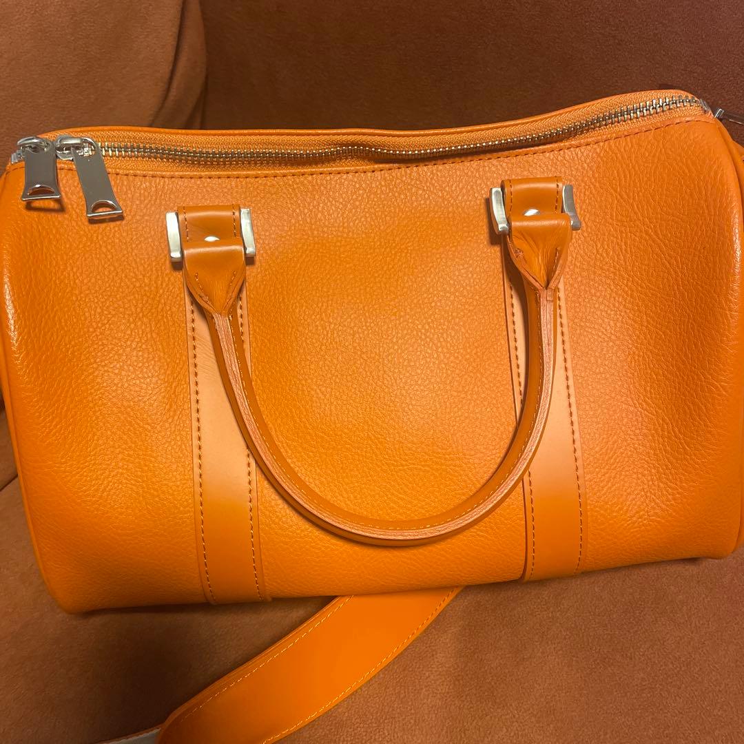 MBハイエンド レザーショルダーバッグ オレンジ