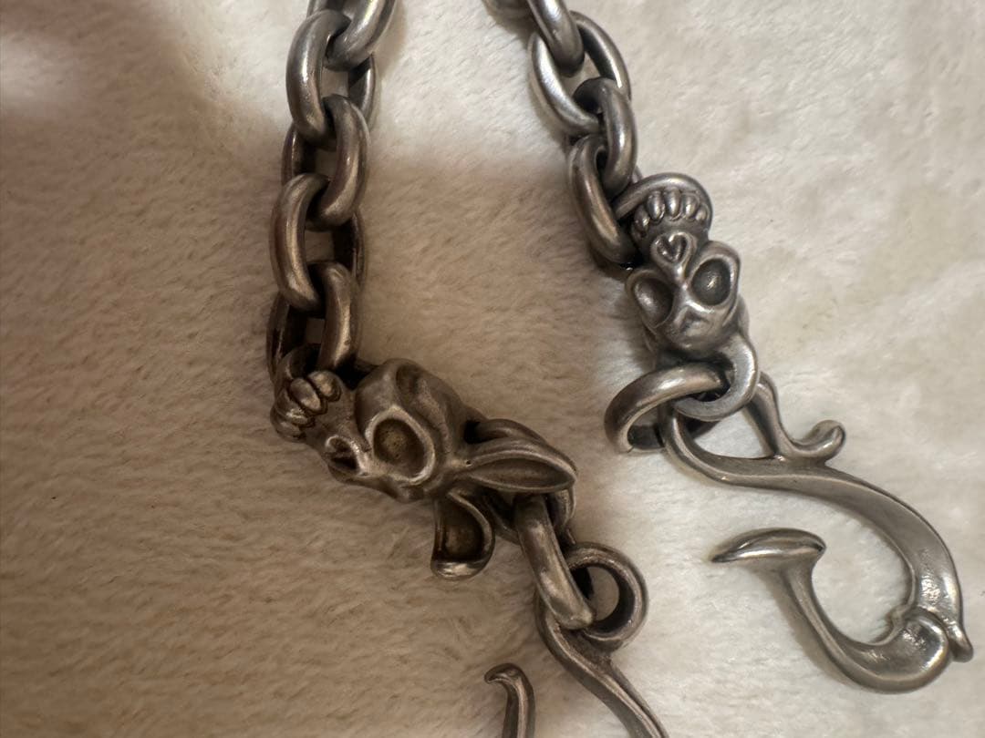 スカルモチーフ ウォレットチェーン シルバー