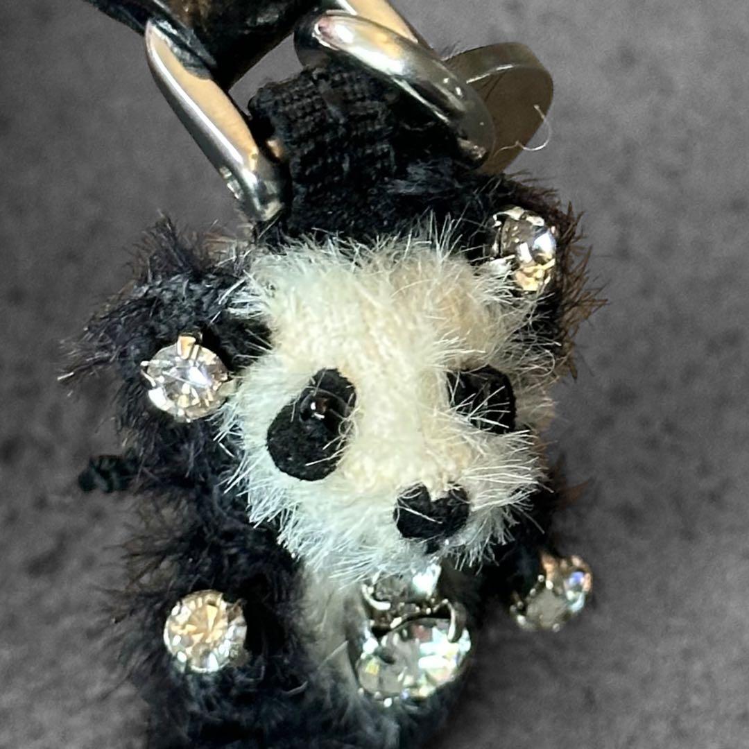 アクセサリー PRADA Mohair Panda Crystal Charm Strap