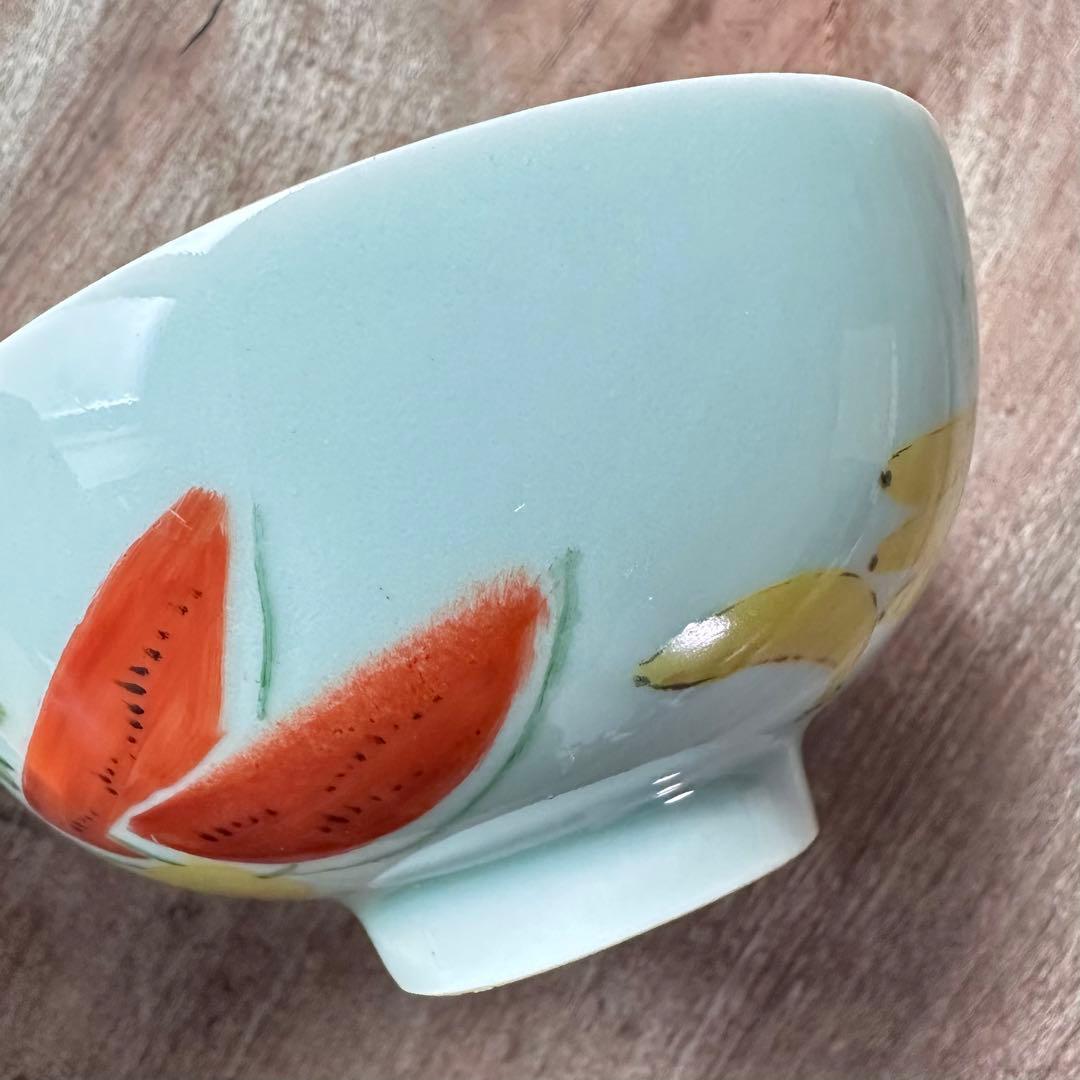 【希少】　清朝期　色絵　粉彩　果物　蟷螂　茶碗　鉢　唐物　中国古美術　古玩