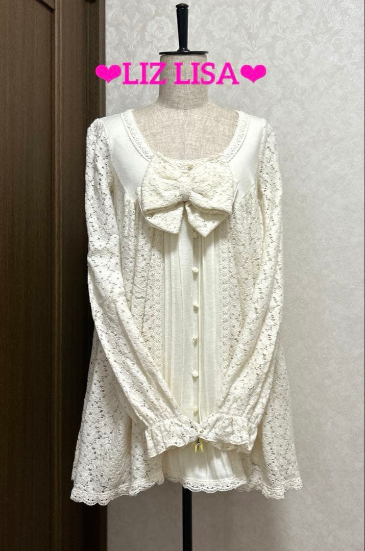LIZ LISA リボン♡レース♡薔薇ボタン チュニック 新品未使用品❤︎可愛い系