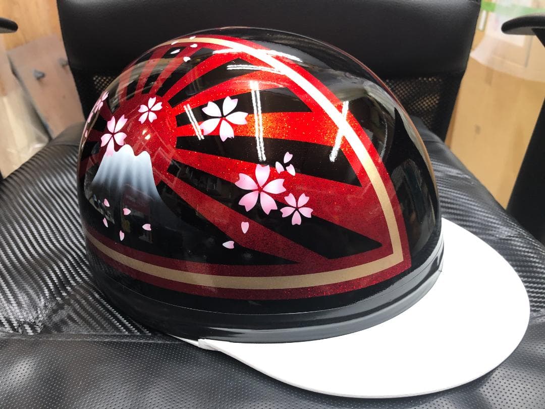 コルク半　カスタム　富士日章　三つボタン　黒赤　ラメ　桜　高級クリヤ送料無料