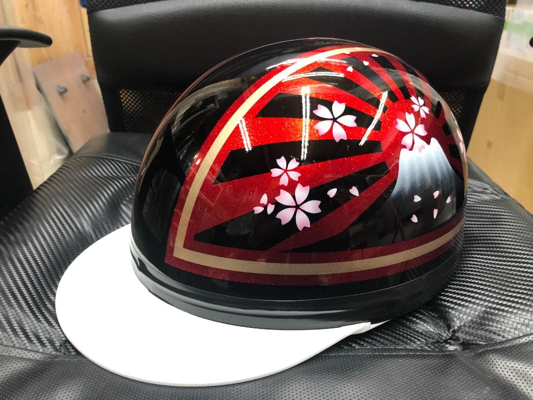 コルク半　カスタム　富士日章　三つボタン　黒赤　ラメ　桜　高級クリヤ送料無料