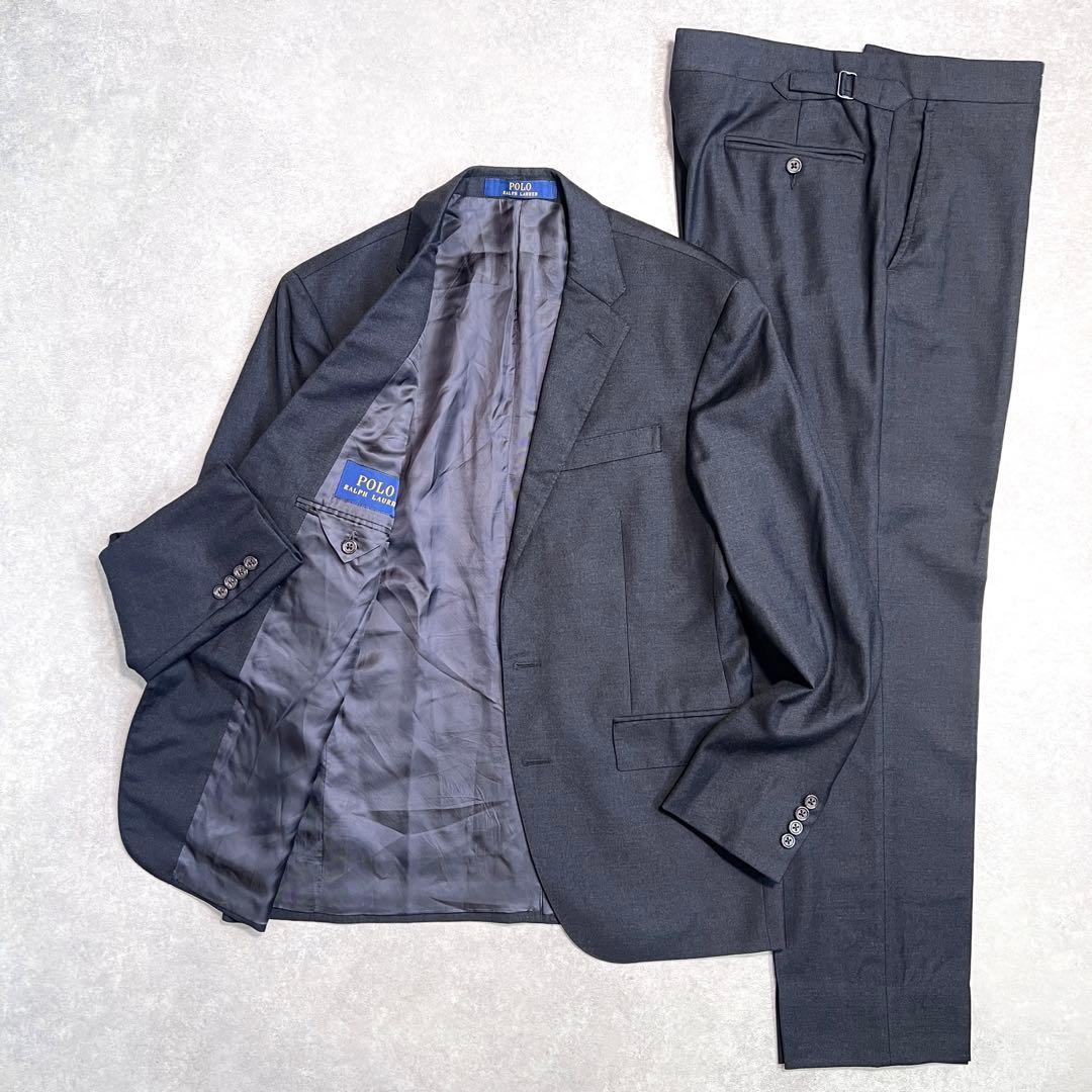 【美品】ポロラルフローレン スーツセットアップ ベルトレス グレー 40S