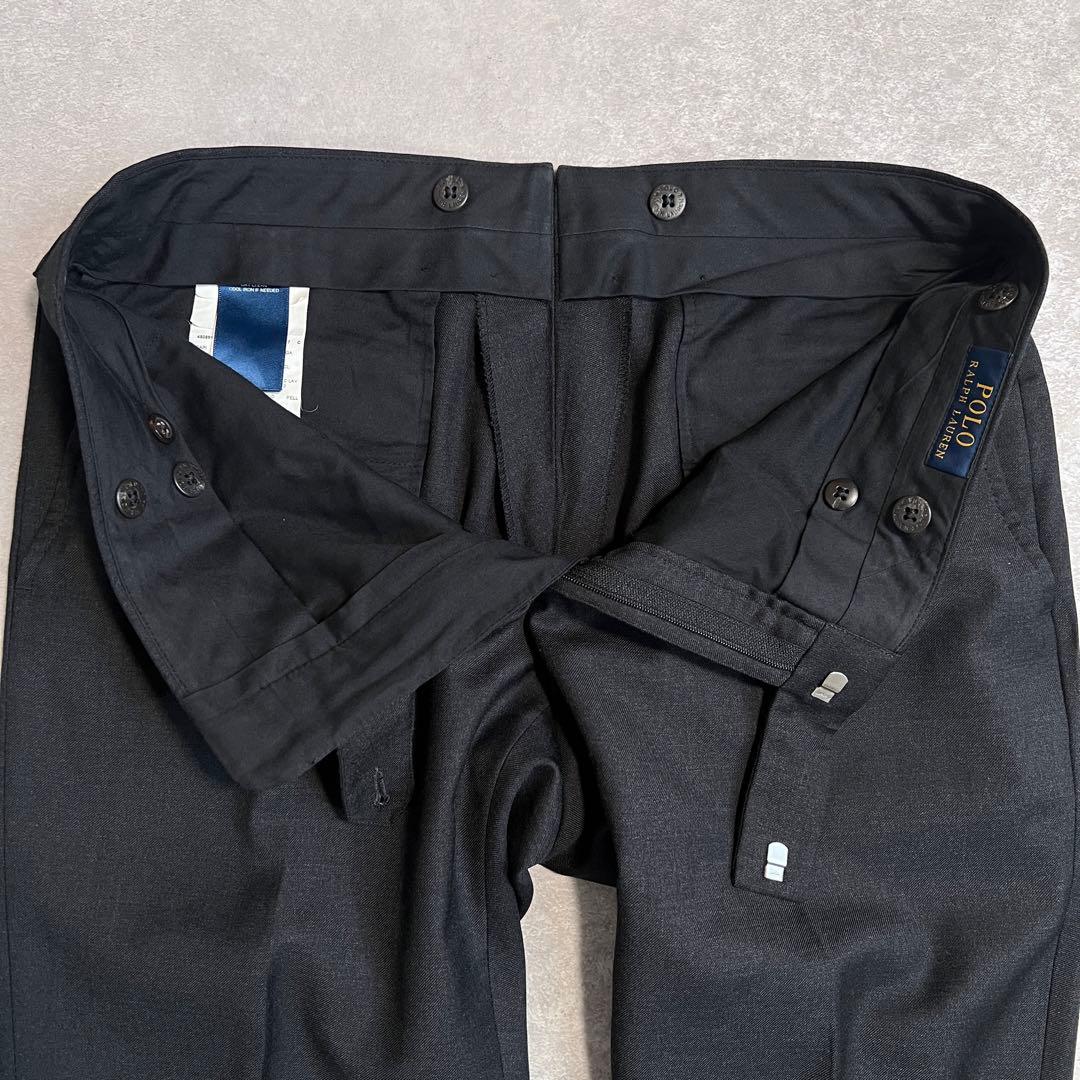 【美品】ポロラルフローレン スーツセットアップ ベルトレス グレー 40S