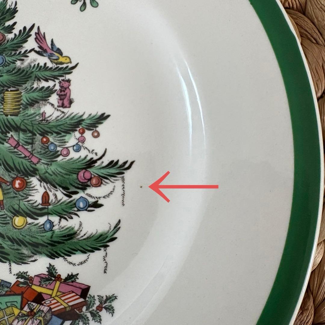 【箱付き・英国製】スポード　クリスマスツリー　サラダプレート　４点セット