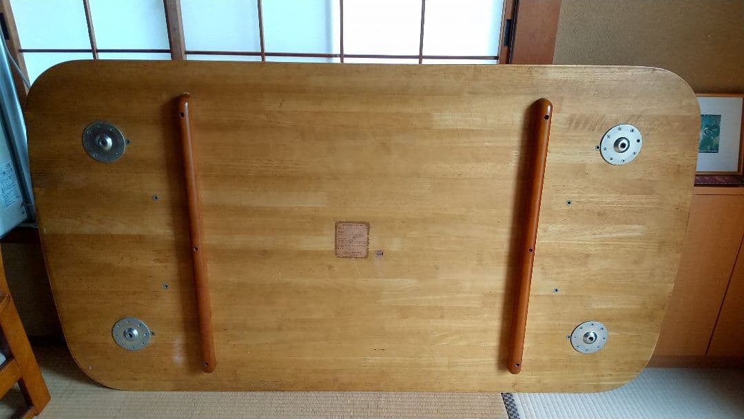 脚取り外し可能　天然木　楕円座卓