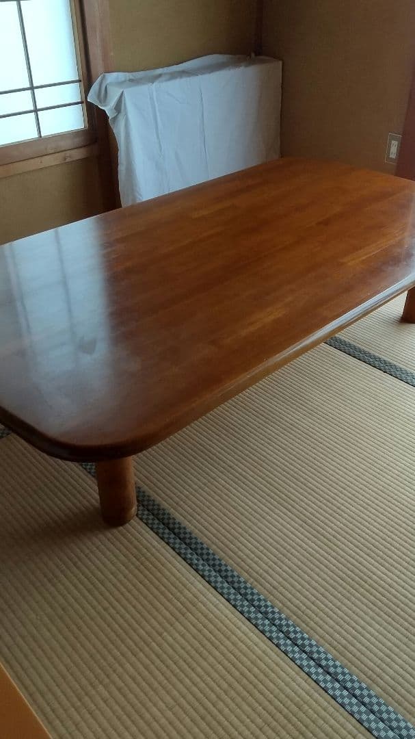 脚取り外し可能　天然木　楕円座卓