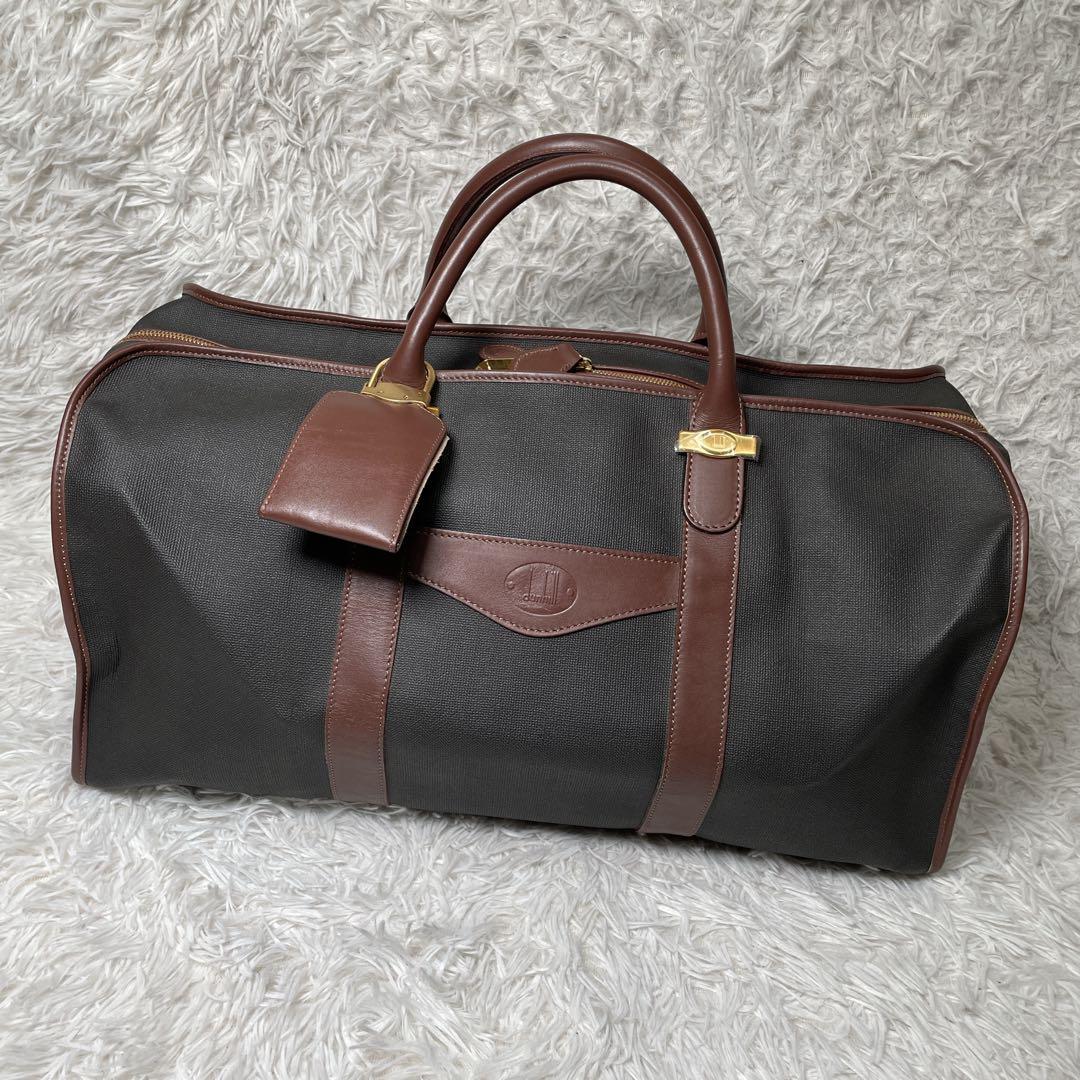 ほぼ未使用　ダンヒル　ボストンバッグ　レザー　ブラック　鍵付き