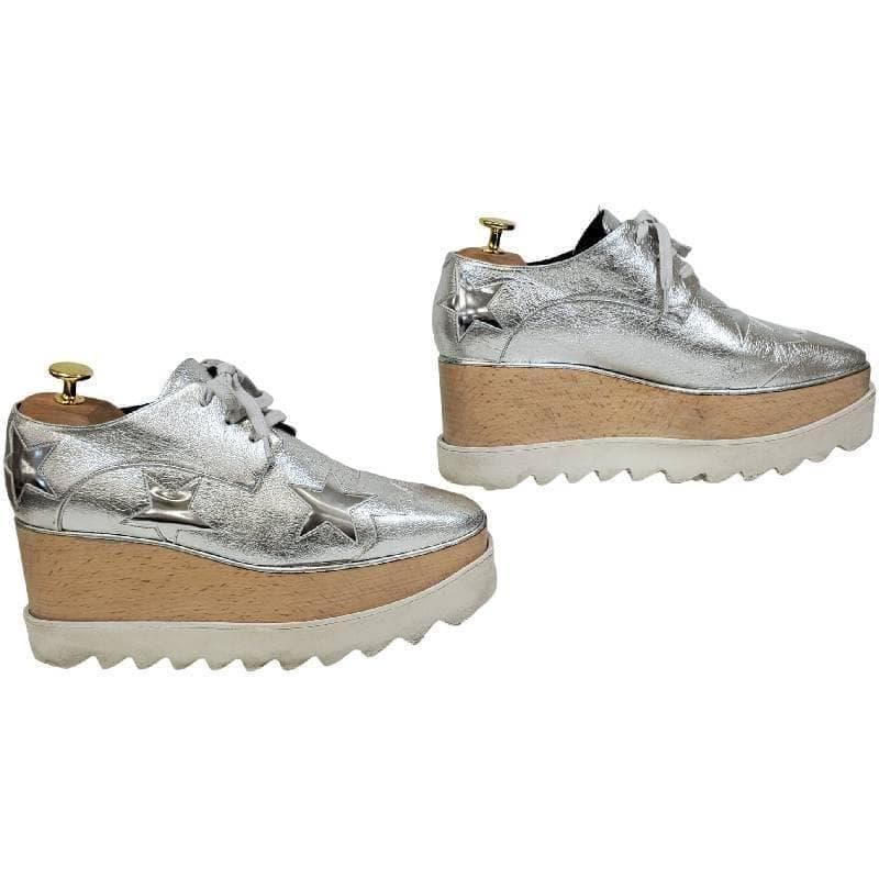 ステラマッカートニー　エリス　スター　レースアップ　厚底　シルバー　23.5