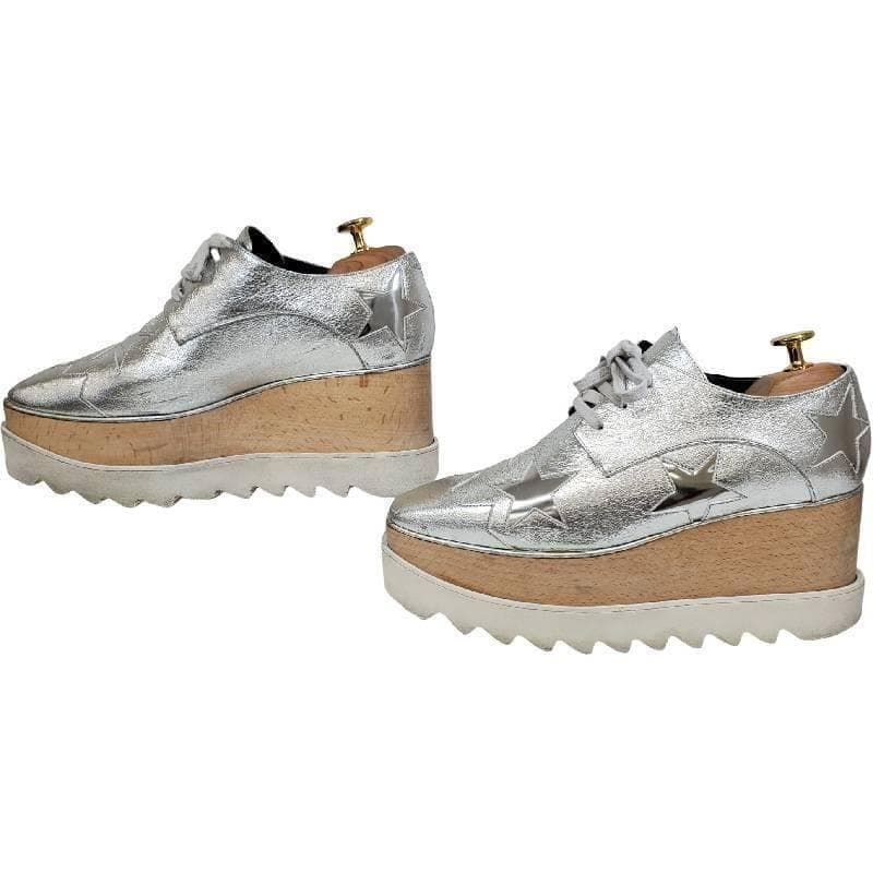ステラマッカートニー　エリス　スター　レースアップ　厚底　シルバー　23.5