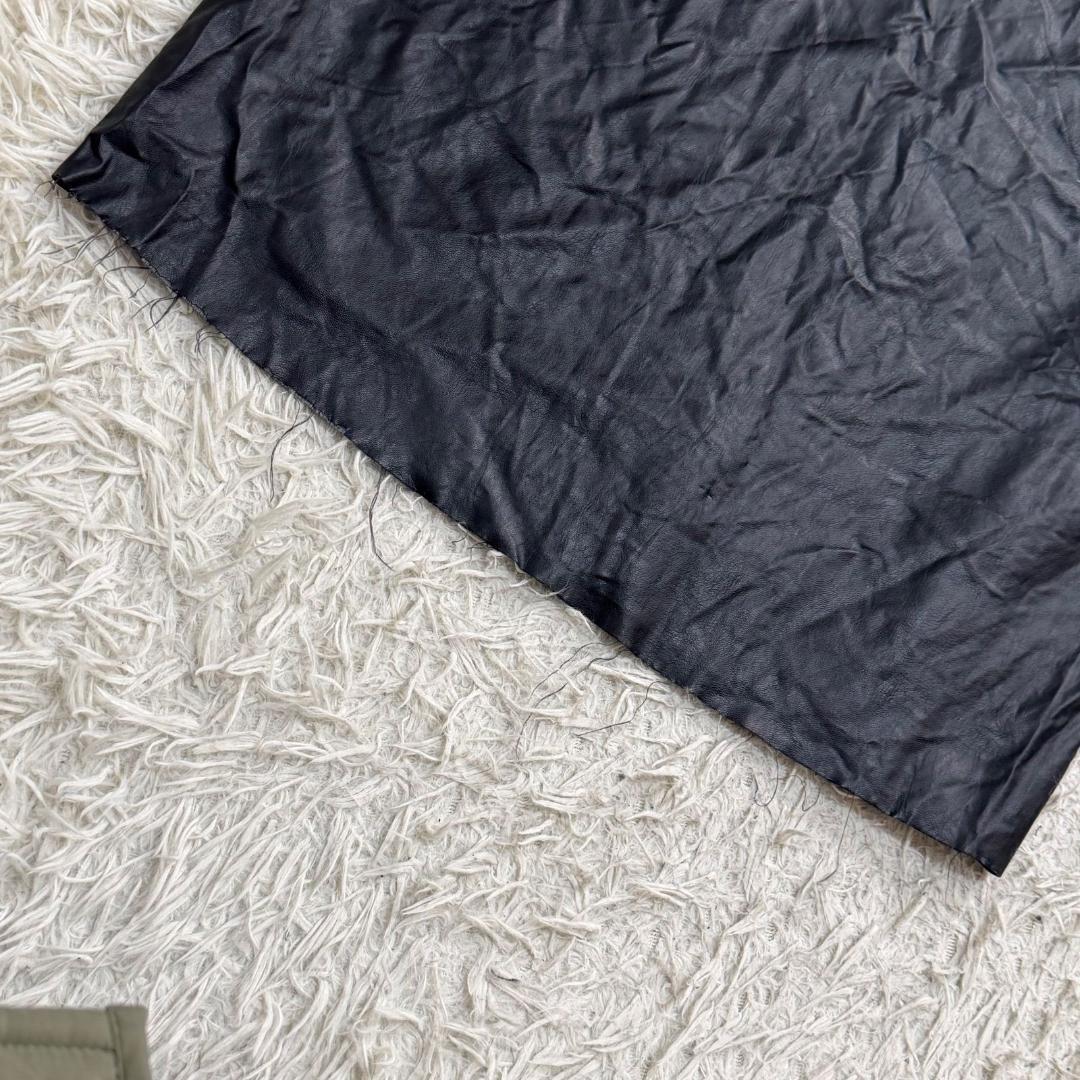 17303✨MM6 メゾンマルジェラ 42 フェイクレザー キャミワンピース 黒