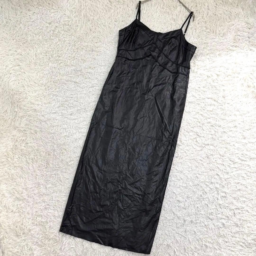 17303✨MM6 メゾンマルジェラ 42 フェイクレザー キャミワンピース 黒