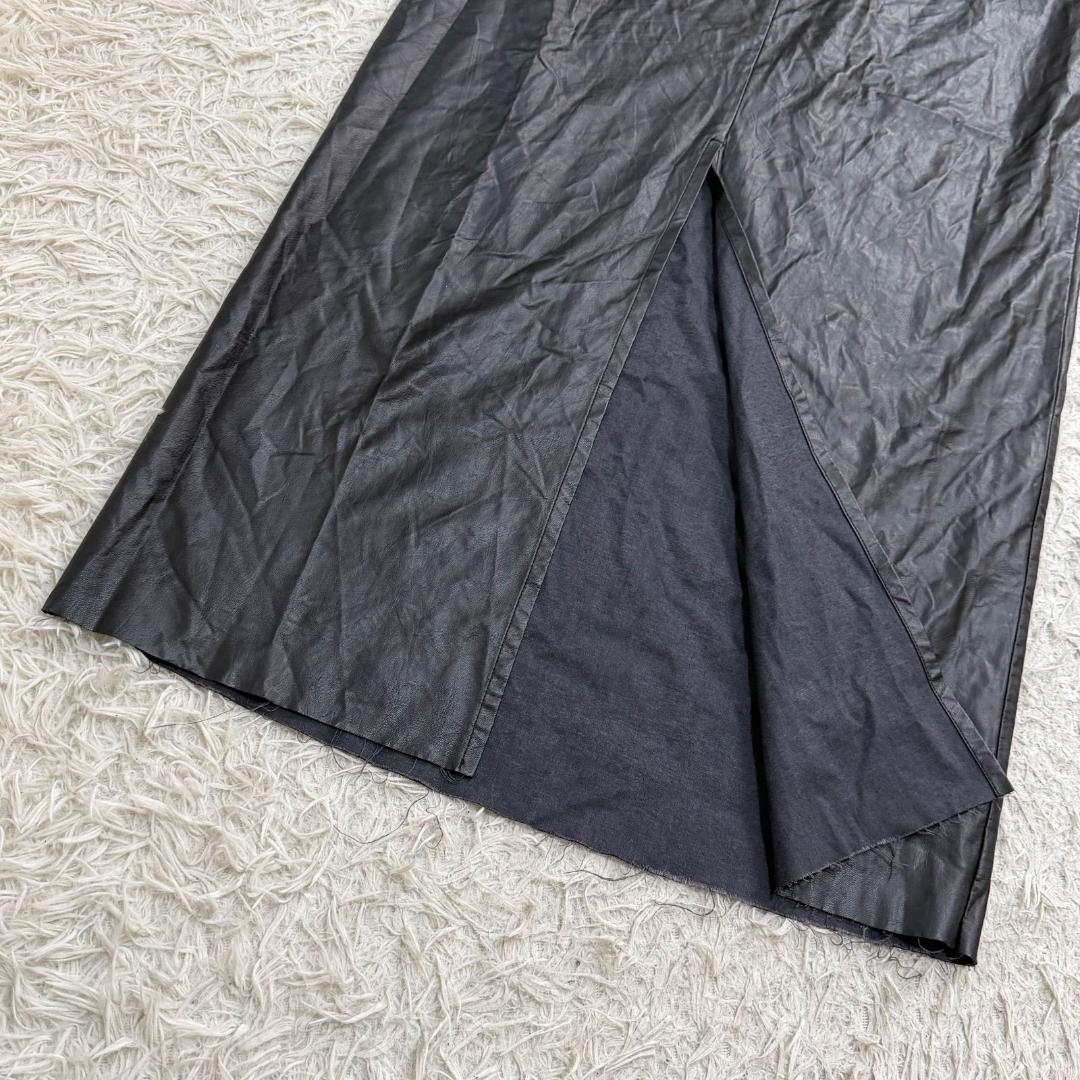 17303✨MM6 メゾンマルジェラ 42 フェイクレザー キャミワンピース 黒