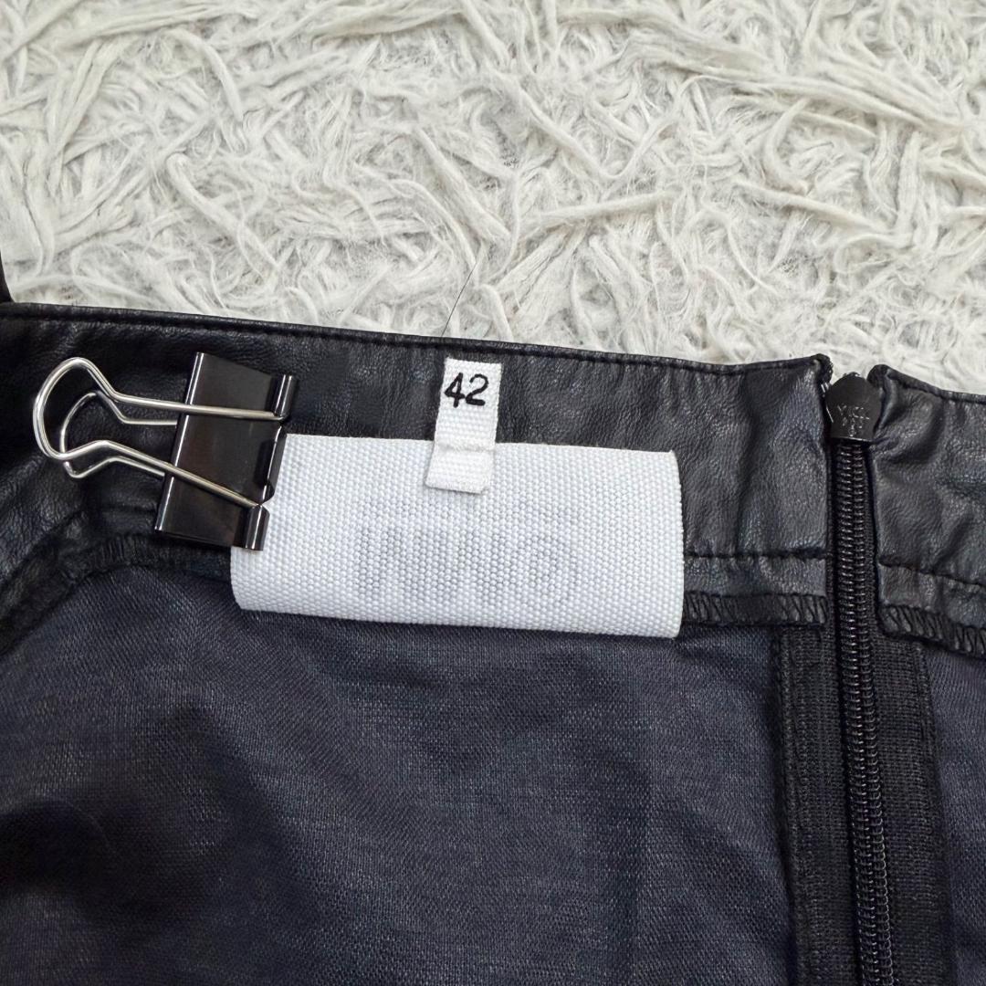 17303✨MM6 メゾンマルジェラ 42 フェイクレザー キャミワンピース 黒