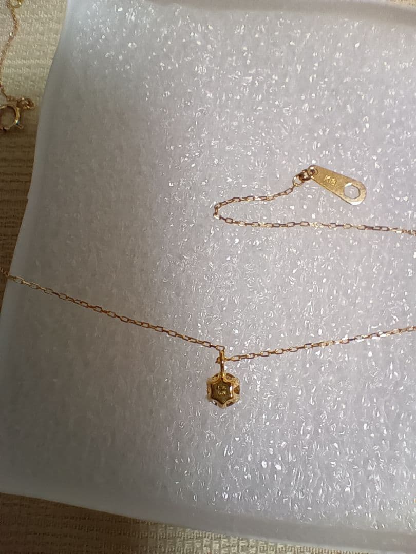 K18　ネックレス　ダイヤモンド　YG　イエローゴールド　新品未使用