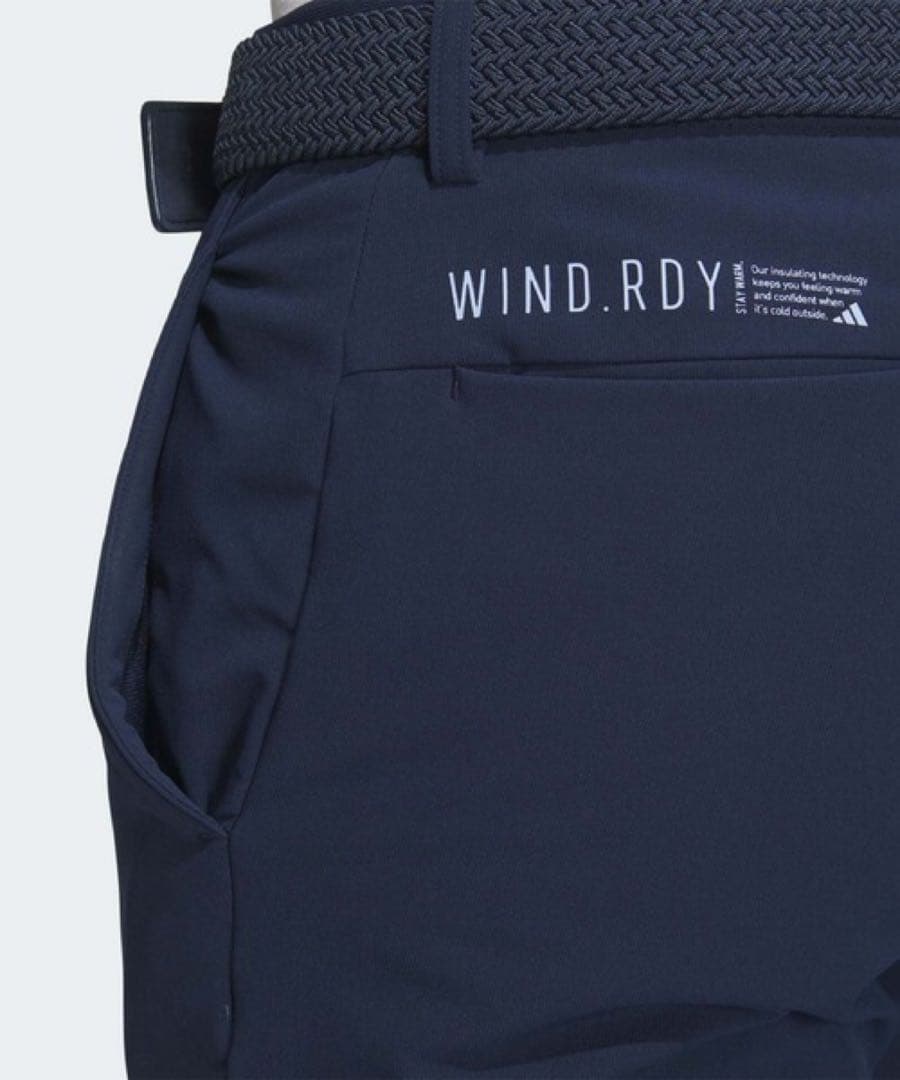 【新品】adidas ゴルフ ロングパンツ 裏起毛 ネイビー 79