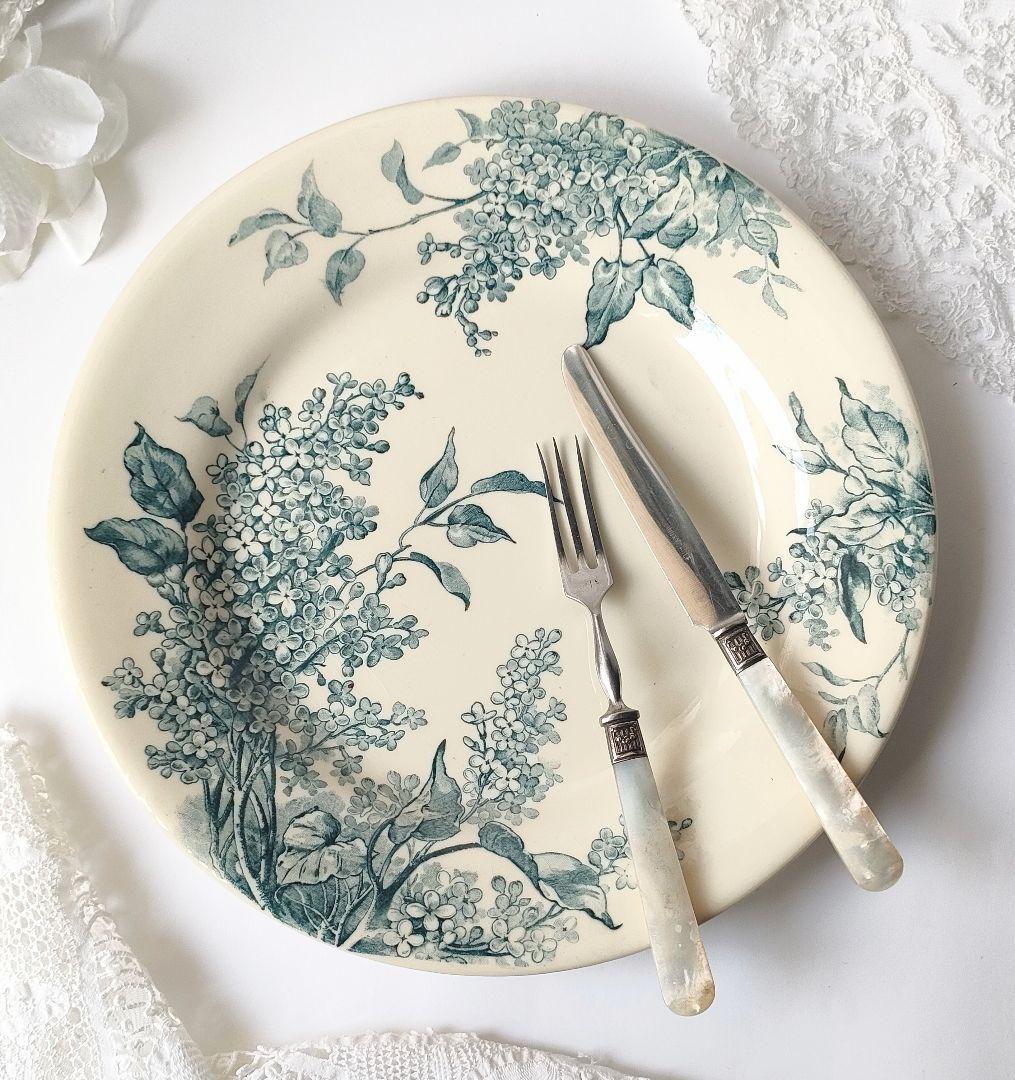 希少　美品　ジアン　LILAS 　平皿E　フランスアンティーク