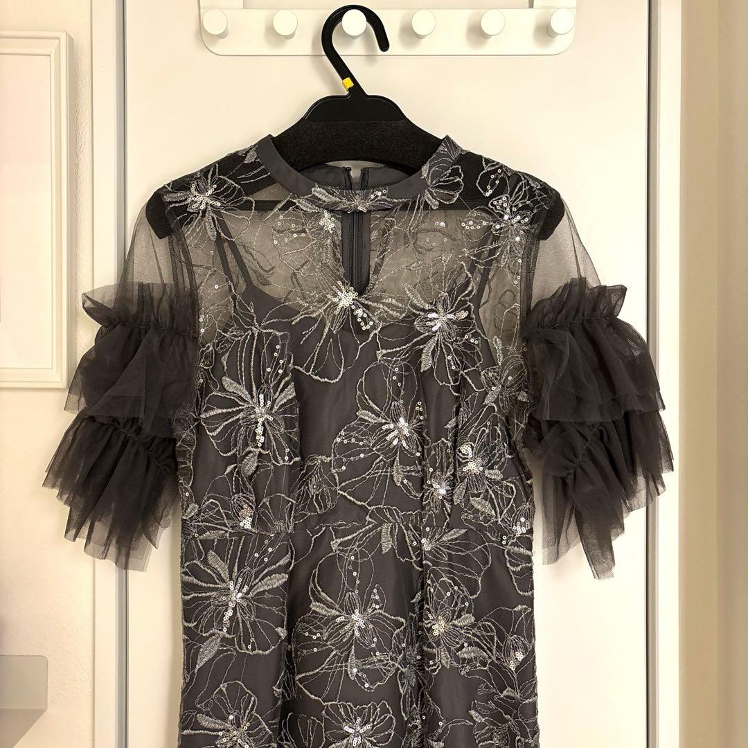 ANDRESD キーネックエンブロイダリードレス