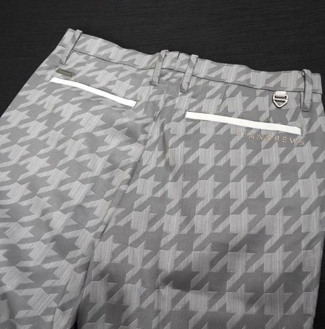新品 セントアンドリュース ラメジャガード パンツ 定価39600円 灰 L