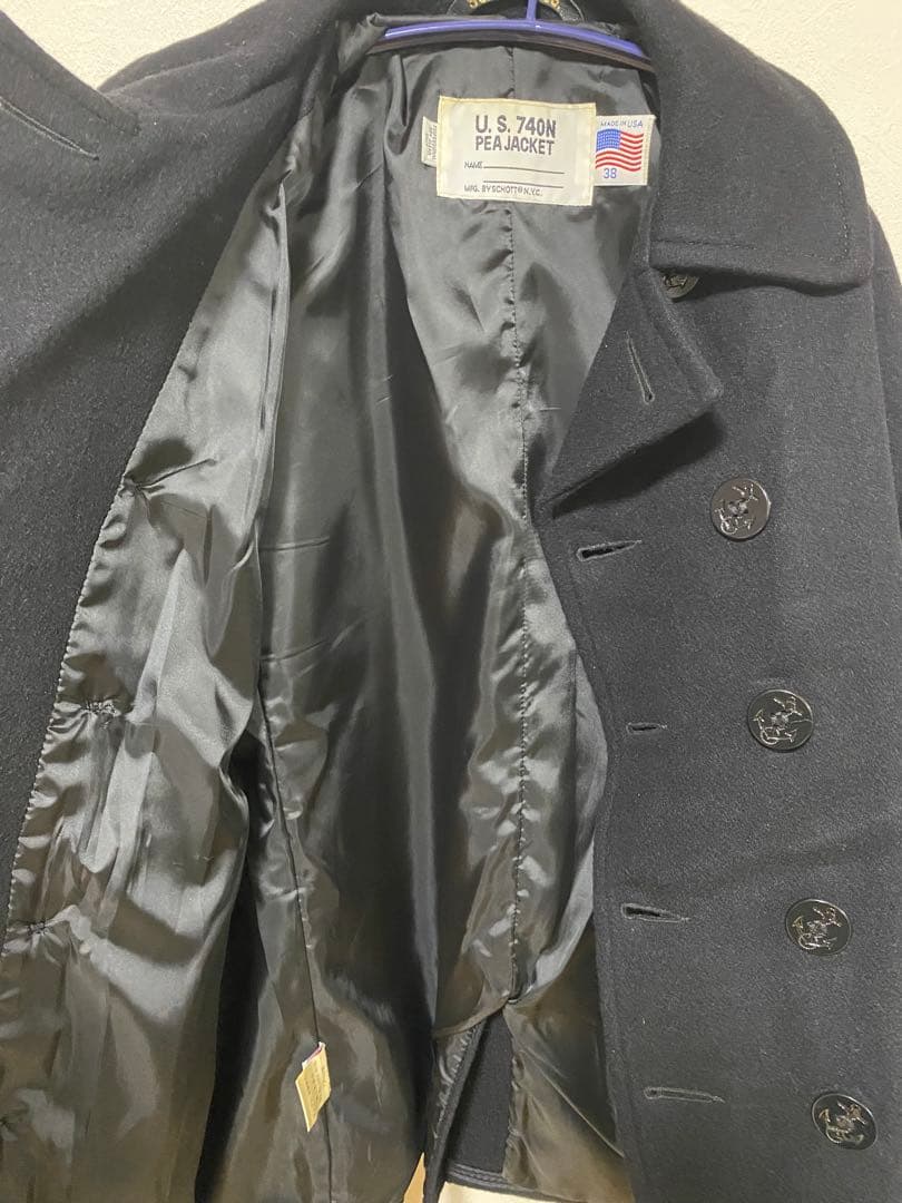 SCHOTT Bros. U.S. 740N PEACOAT ブラックMショット