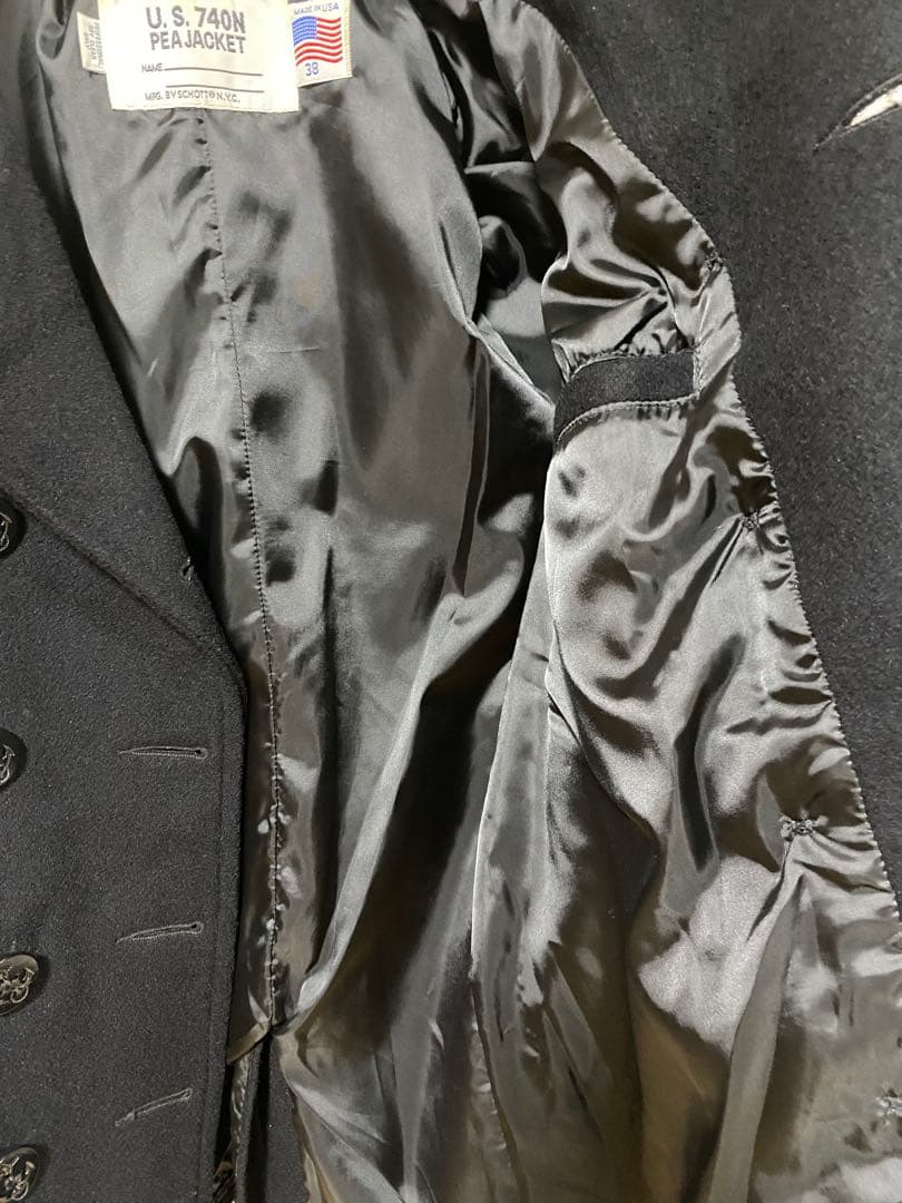 SCHOTT Bros. U.S. 740N PEACOAT ブラックMショット