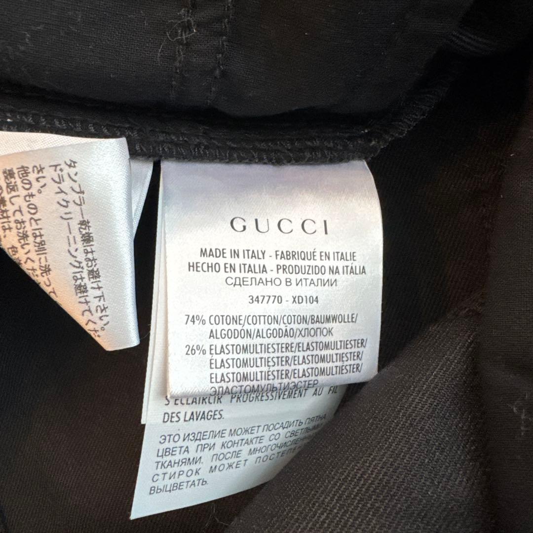 GUCCI ダークグレー ラメストレートパンツ 36