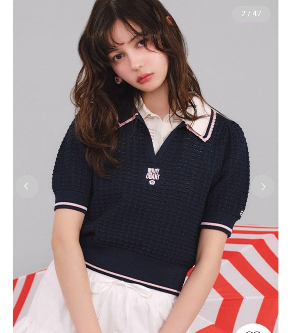 【LILY BROWN×MARY QUANT】シアーポロニットトップス