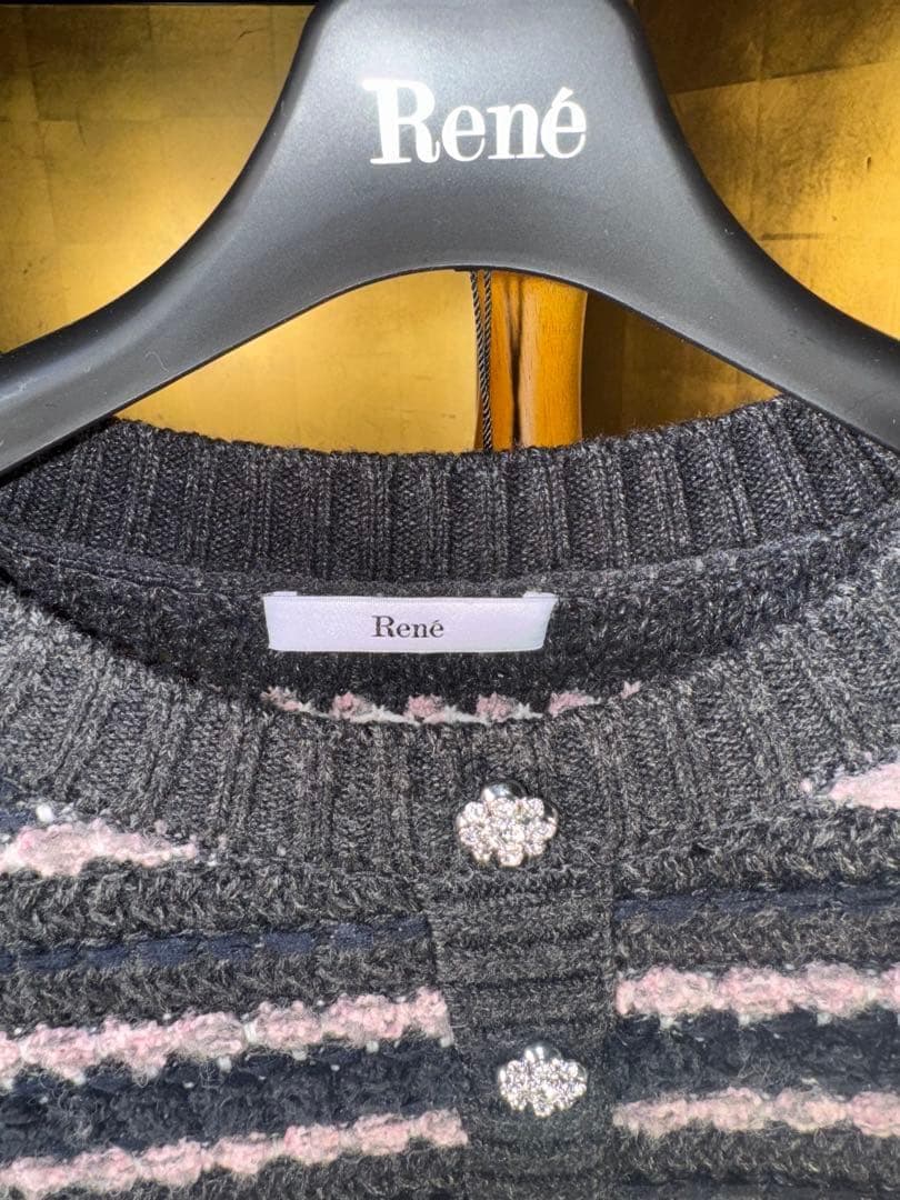 【Reneルネ】タグ付き定価77,000円ニットツイードワンピース38