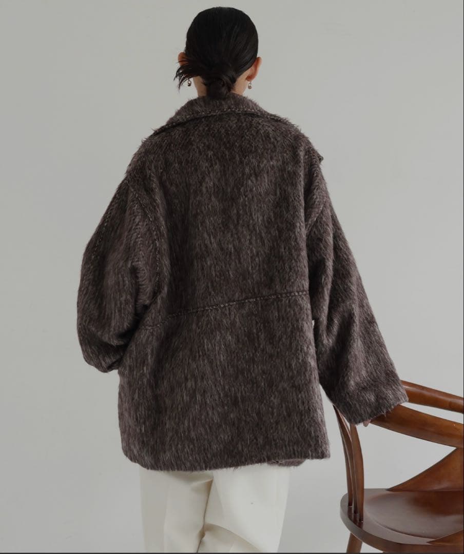 美品⭐︎hellam シャギースタンドカラーコート