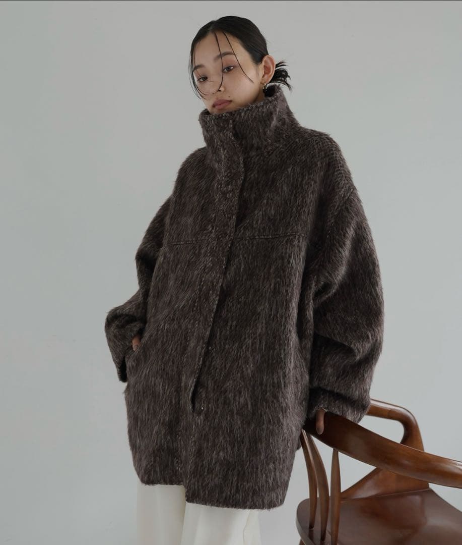 美品⭐︎hellam シャギースタンドカラーコート