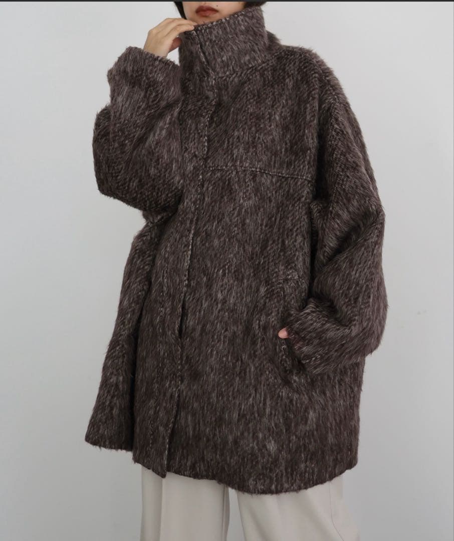美品⭐︎hellam シャギースタンドカラーコート