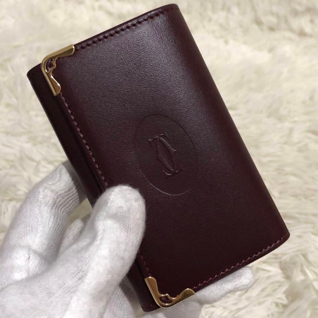 未使用✨カルティエ　マストライン　 6連キーケース　ボルドー　レディース