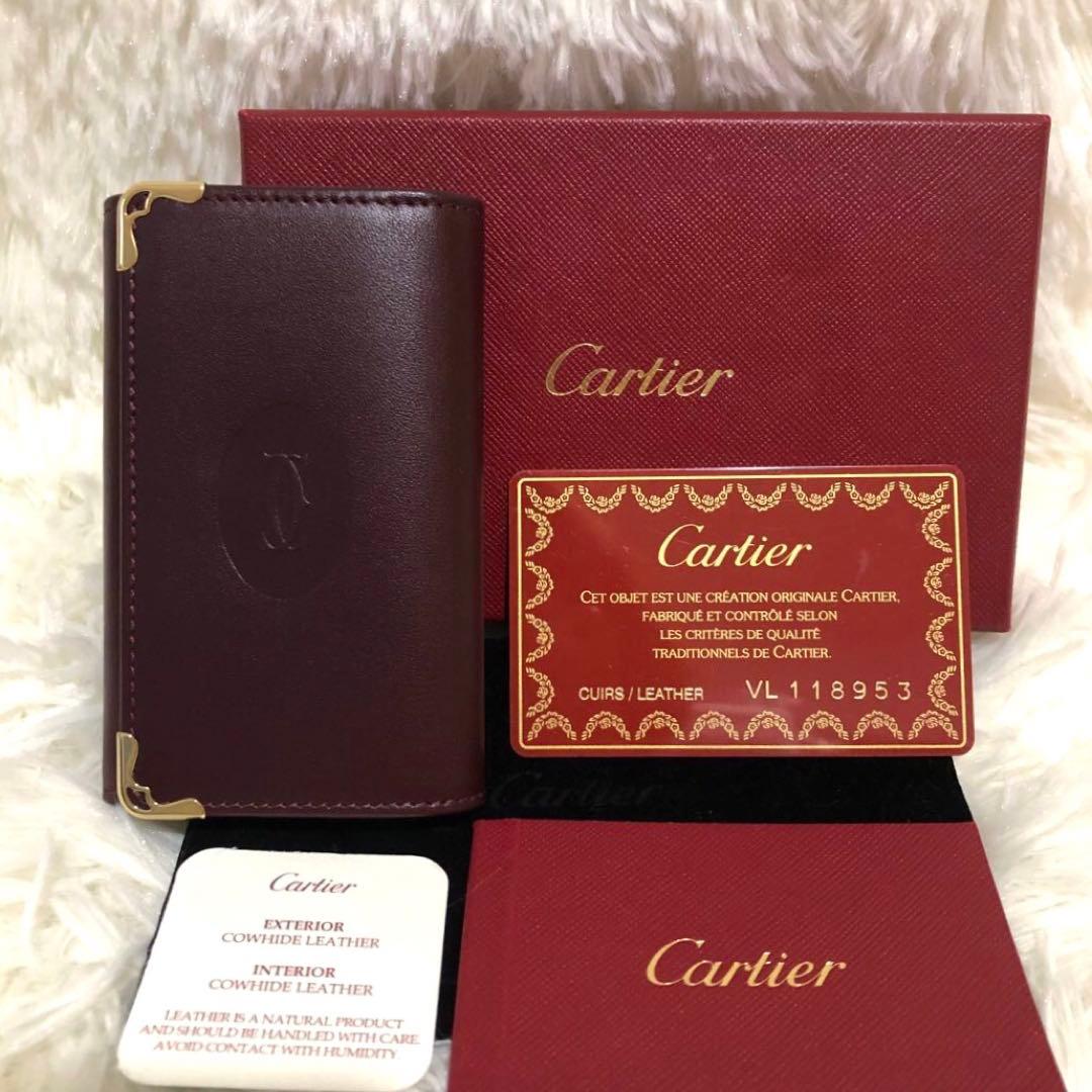 未使用✨カルティエ　マストライン　 6連キーケース　ボルドー　レディース