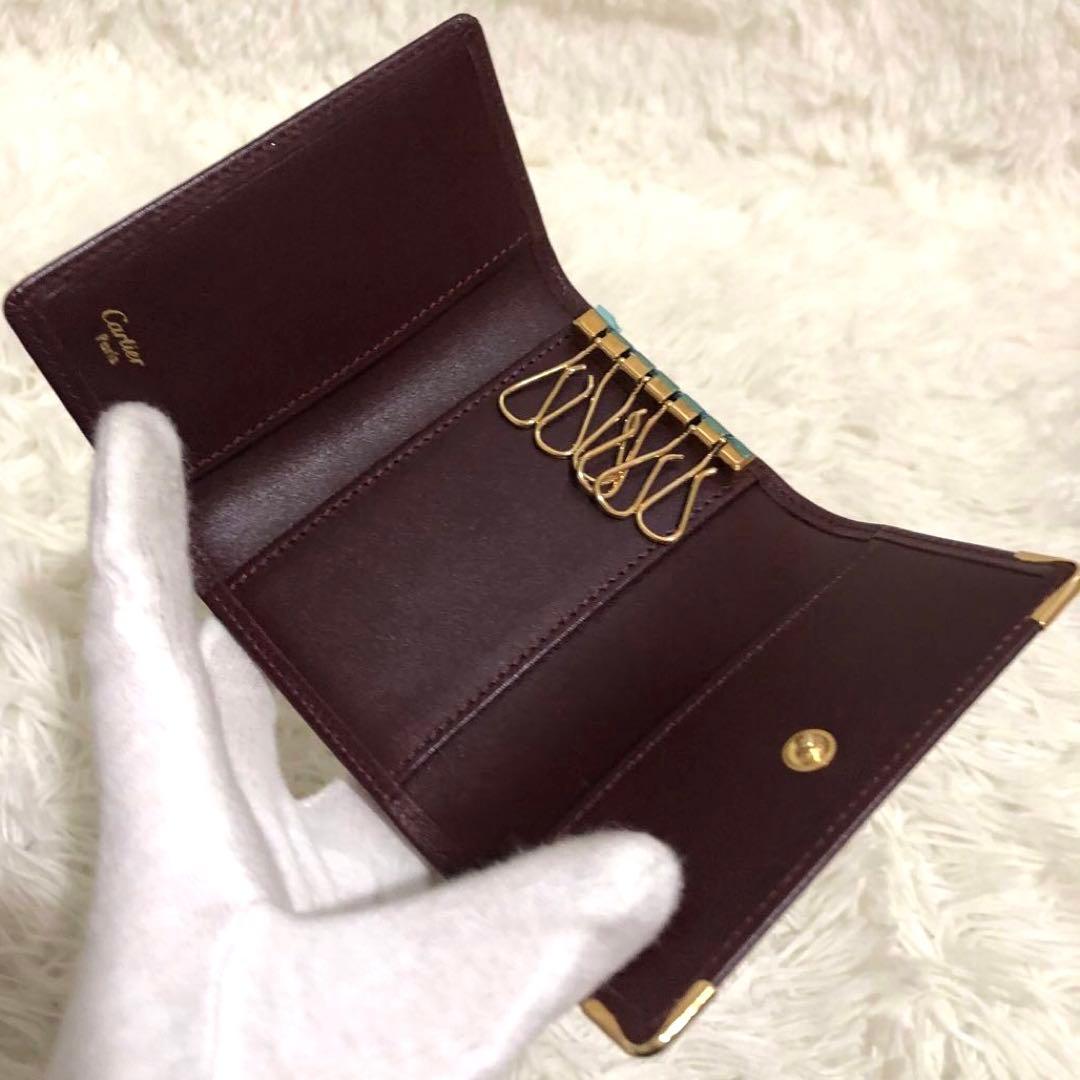 未使用✨カルティエ　マストライン　 6連キーケース　ボルドー　レディース