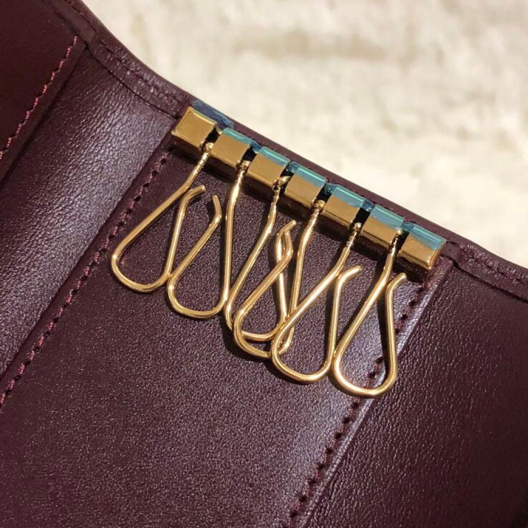 未使用✨カルティエ　マストライン　 6連キーケース　ボルドー　レディース